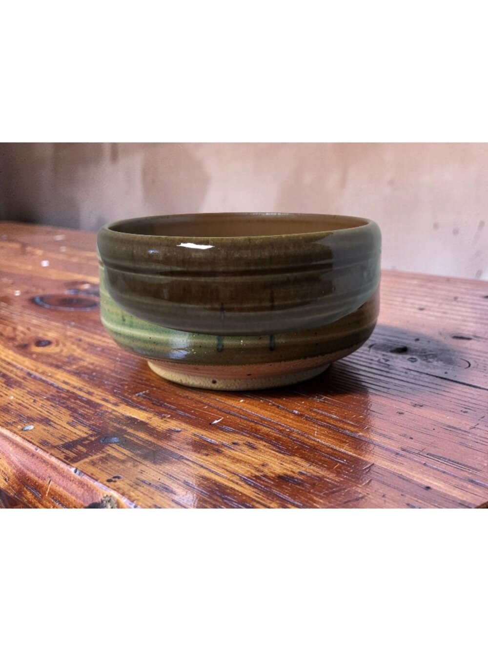 vintage am handthrown stoneware pottery beautiful earth tones planter bowl.